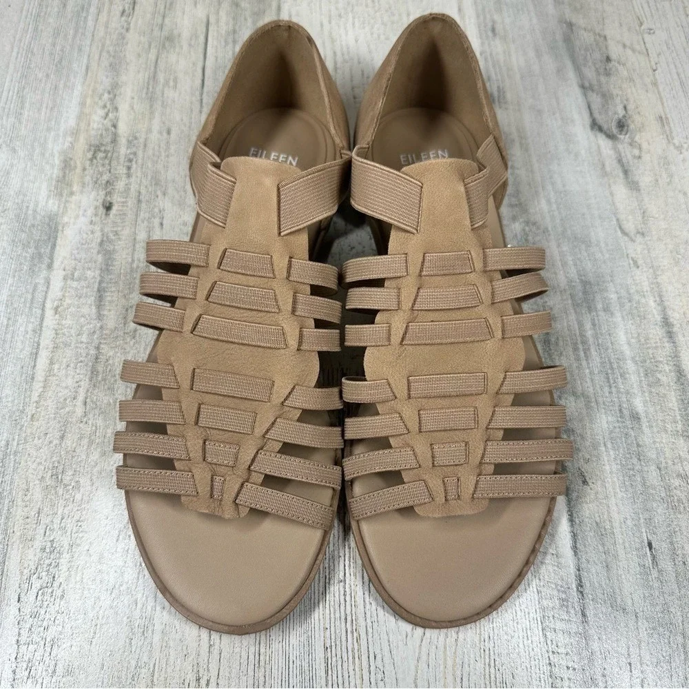 Eileen Fisher Rato Nubuck Leather Stretch‎ Slip-On Fisherman Sandals Women's 7